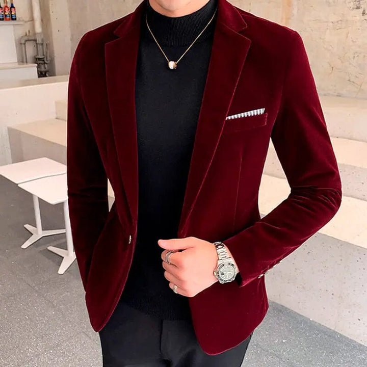 Blazer Masculino Veludo Charmme LC017 Prod08 Loja Charmme Vermelho P 