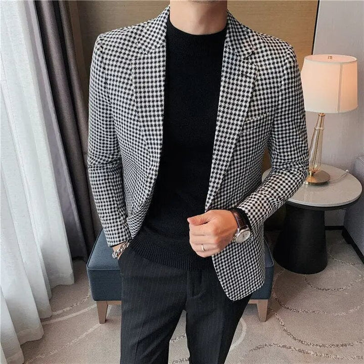 Blazer Masculino Quadriculado Charmme LC016 Prod07 Loja Charmme Preto PP 