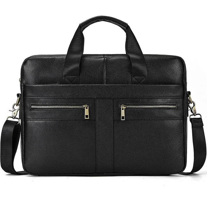 Bolsa Masculina de Ombro Couro Legítimo LC096 Prod36 Loja Charmme Preto 