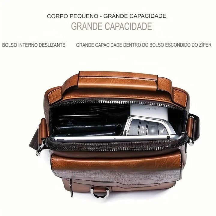 Bolsa Transversal Masculina de Couro LC094 Prod34 Loja Charmme 