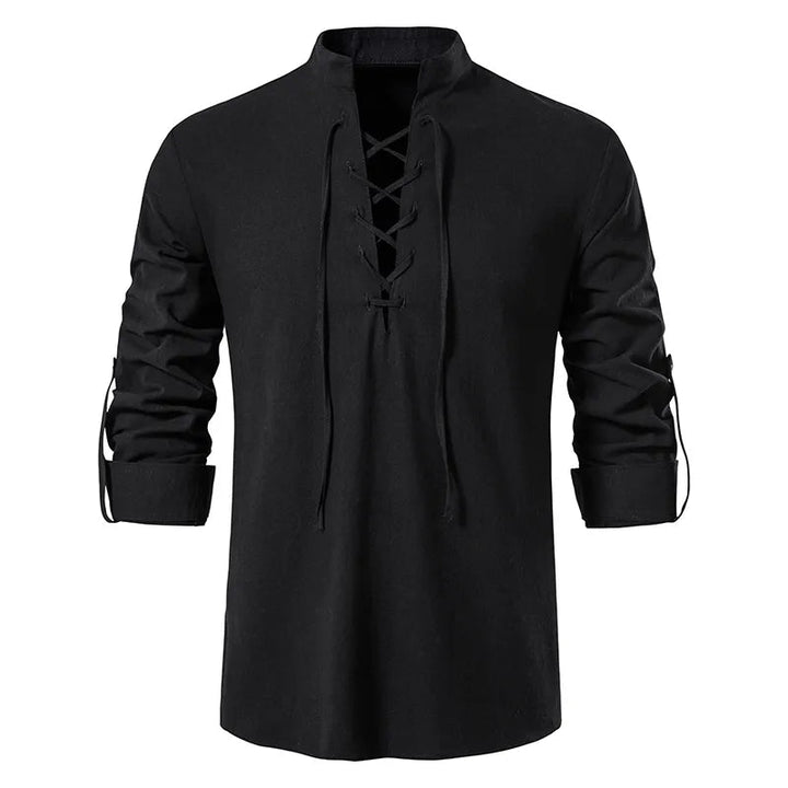 Camisa de Linho Masculina Manga Longa - LC01 Prod180 Loja Charmme Preto P 