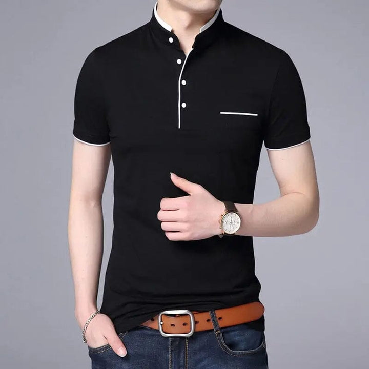 Camisa Gola Henley Masculina LC126 Prod120 Loja Charmme Preto PP 