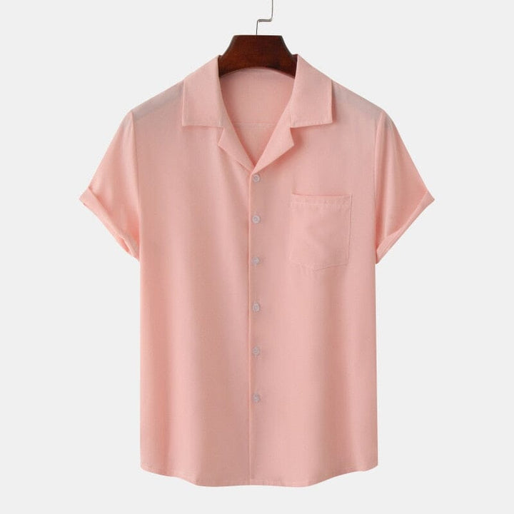 Camisa Manga Curta Masculina Casual - LC1023 Prod41 Loja Charmme Rosa M 