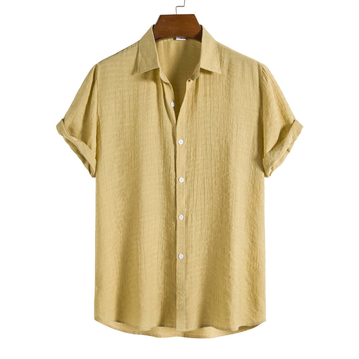 Camisa Manga Curta Masculina Casual - LC1039 Prod57 Loja Charmme Amarelo escuro P 