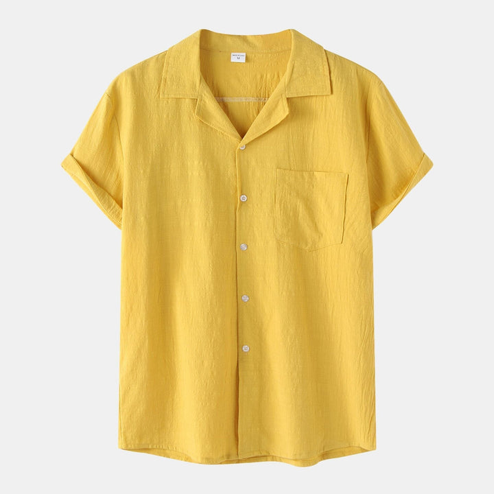 Camisa Manga Curta Masculina - LC1012 Prod22 Loja Charmme Amarelo P 