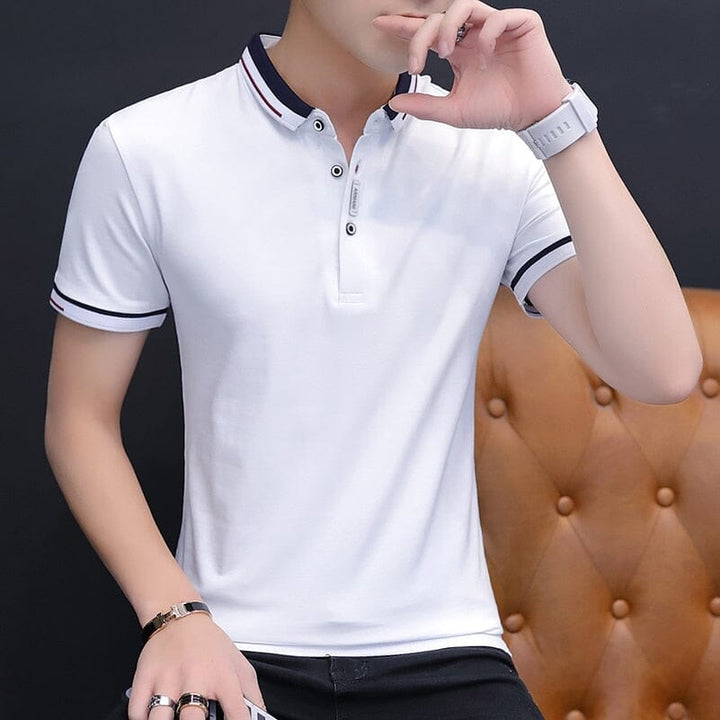 Camisa Masculina Gola Polo LC110 Prod104 Loja Charmme Branco PP 