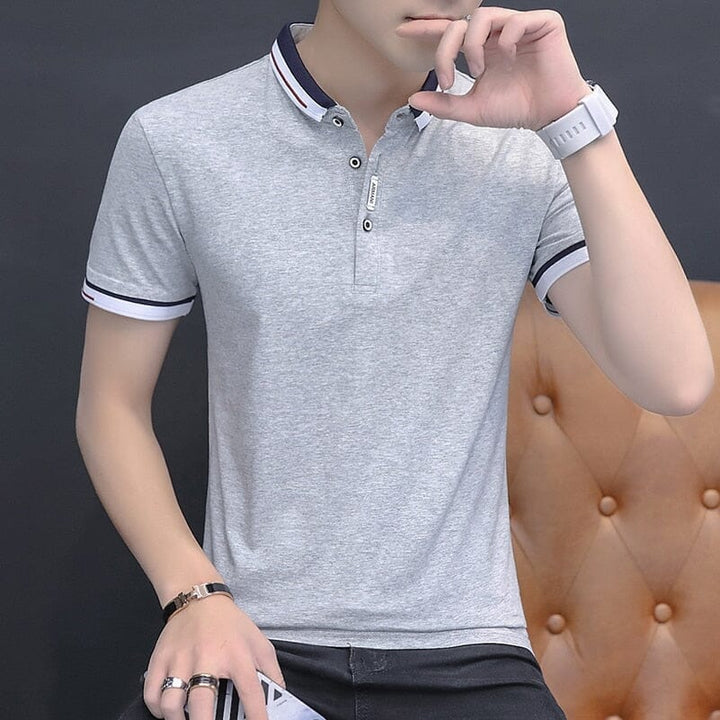 Camisa Masculina Gola Polo LC110 Prod104 Loja Charmme Cinza claro PP 