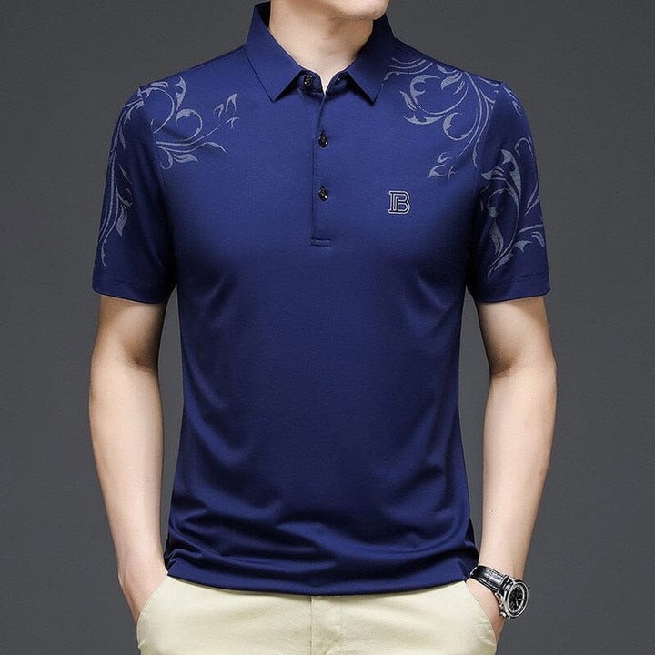 Camisa Masculina Gola Polo Slim LC116 Prod110 Loja Charmme Azul escuro PP 