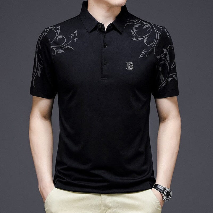 Camisa Masculina Gola Polo Slim LC116 Prod110 Loja Charmme Preto PP 