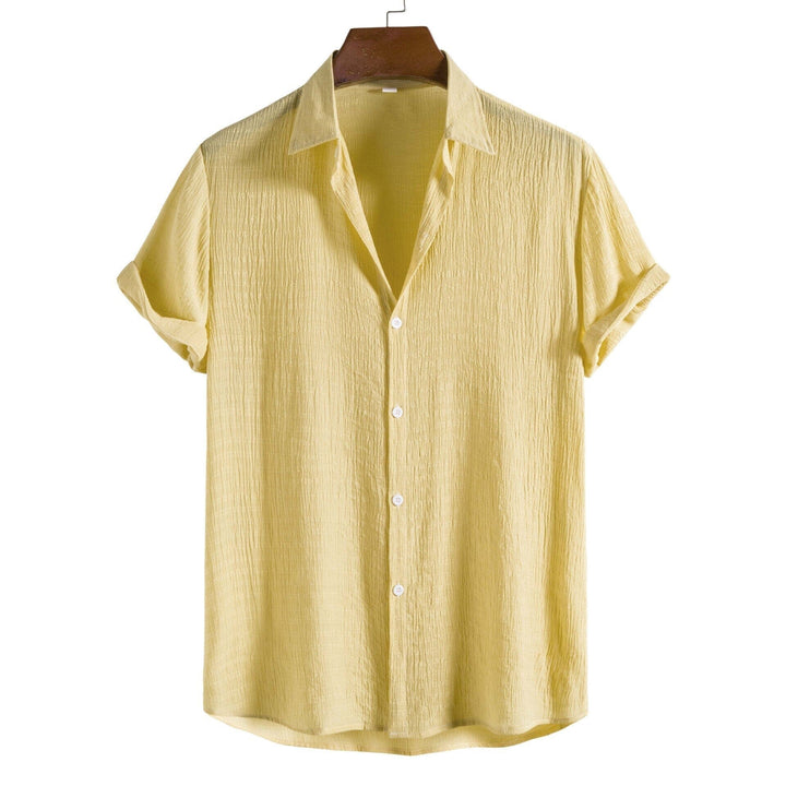 Camisa Masculina Manga Curta Casual - LC1019 Prod30 Loja Charmme Amarelo P 