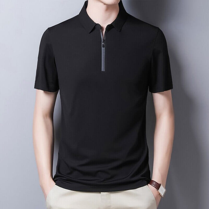 Camisa Polo Com Zíper Masculina LC121 Prod115 Loja Charmme Preto P 