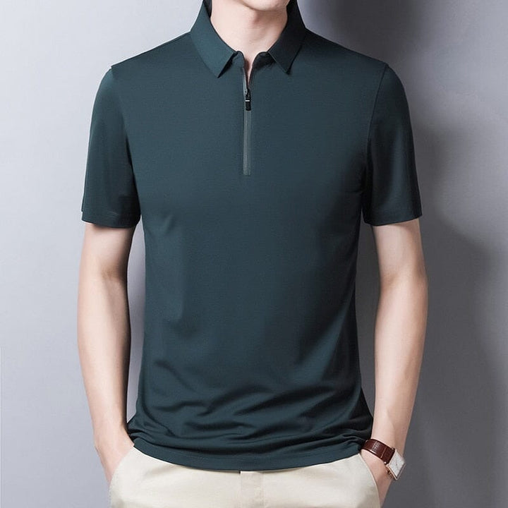 Camisa Polo Com Zíper Masculina LC121 Prod115 Loja Charmme Verde P 