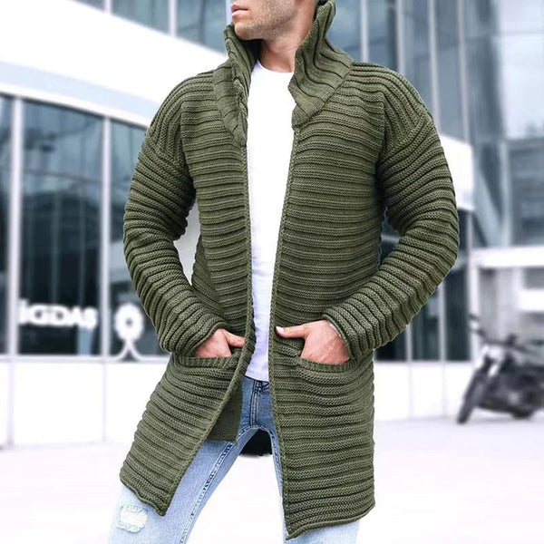 Cardigan Masculino Malha Monocromática de Gola Verde - LC02 Loja Charmme green L 