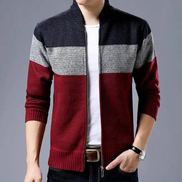 Casaco Masculino Com Zíper Cardigan - LC102 Prod183 Loja Charmme Azul Escuro P 