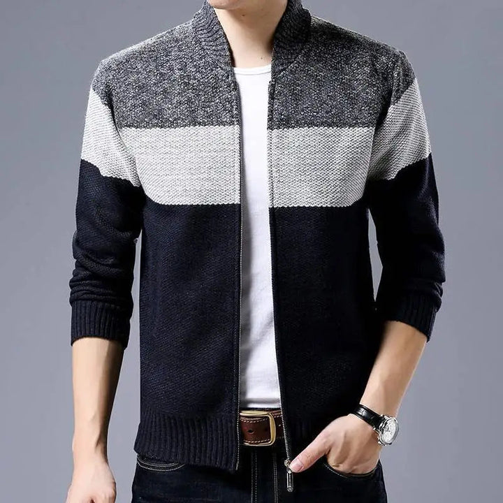 Casaco Masculino Com Zíper Cardigan - LC102 Prod183 Loja Charmme Cinza Escuro P 