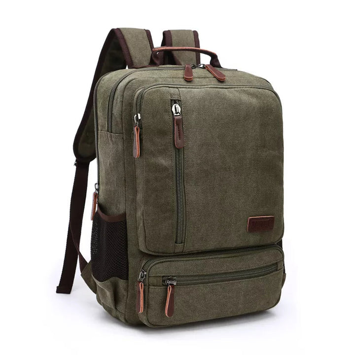 Mochila de Lona Masculina - Bolsa Notebook LC105 Prod126 Loja Charmme Verde Militar 